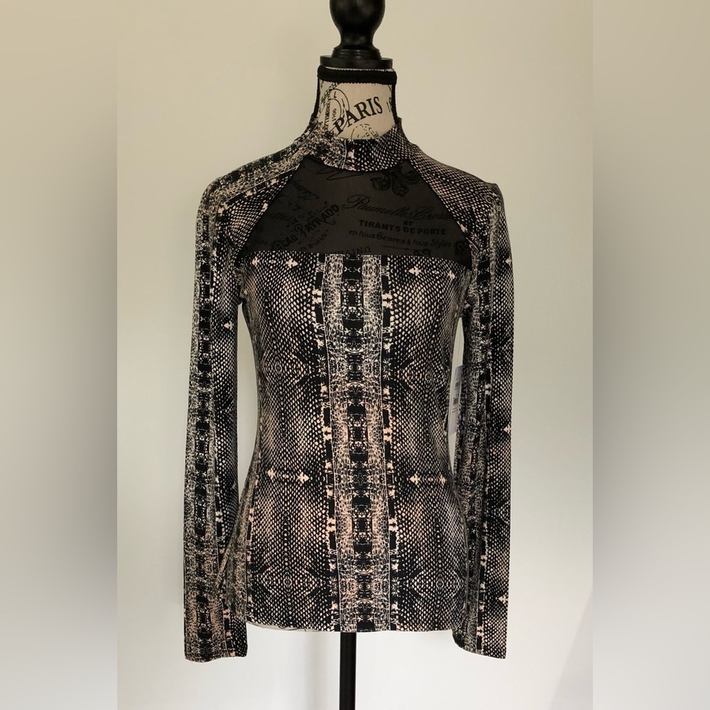 Guess Los Angeles Top Serpentine with Black Mesh Insert at Front Size Small